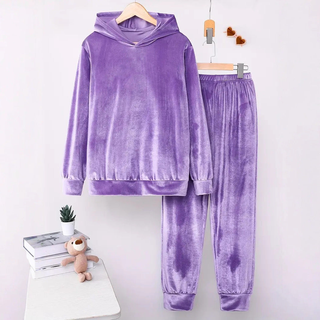 Damen Fleece-Loungewear Set mit Hoodie und elastischen Säumen Stalluxe