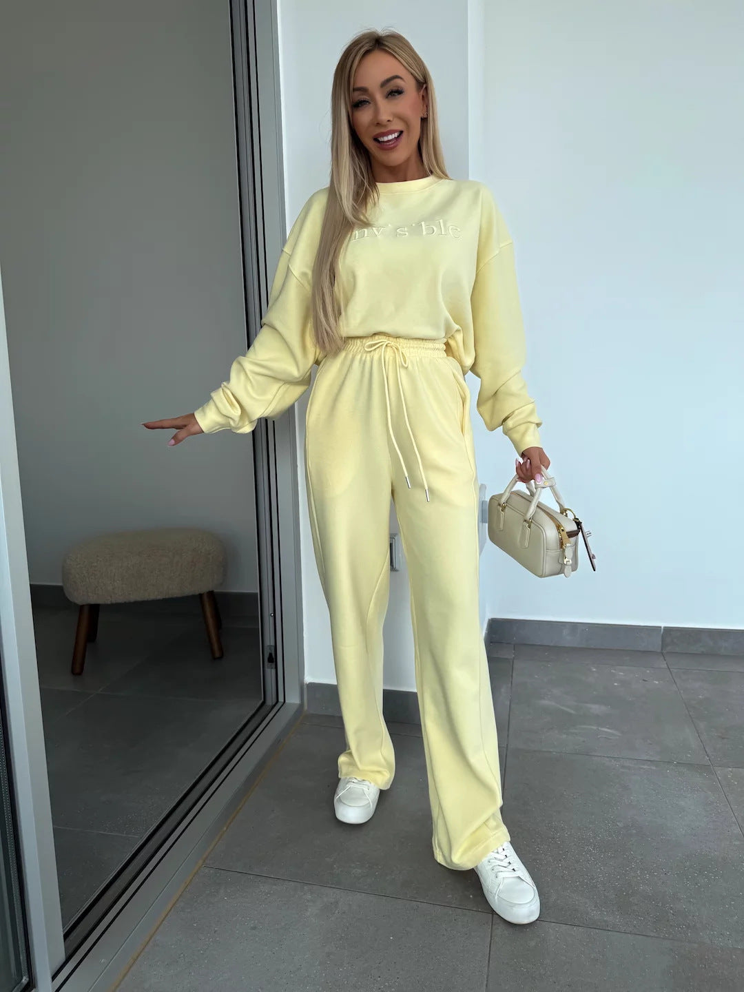 Damen lässiger Sweatsuit mit hohem Bund und hochwertigem Material Stalluxe