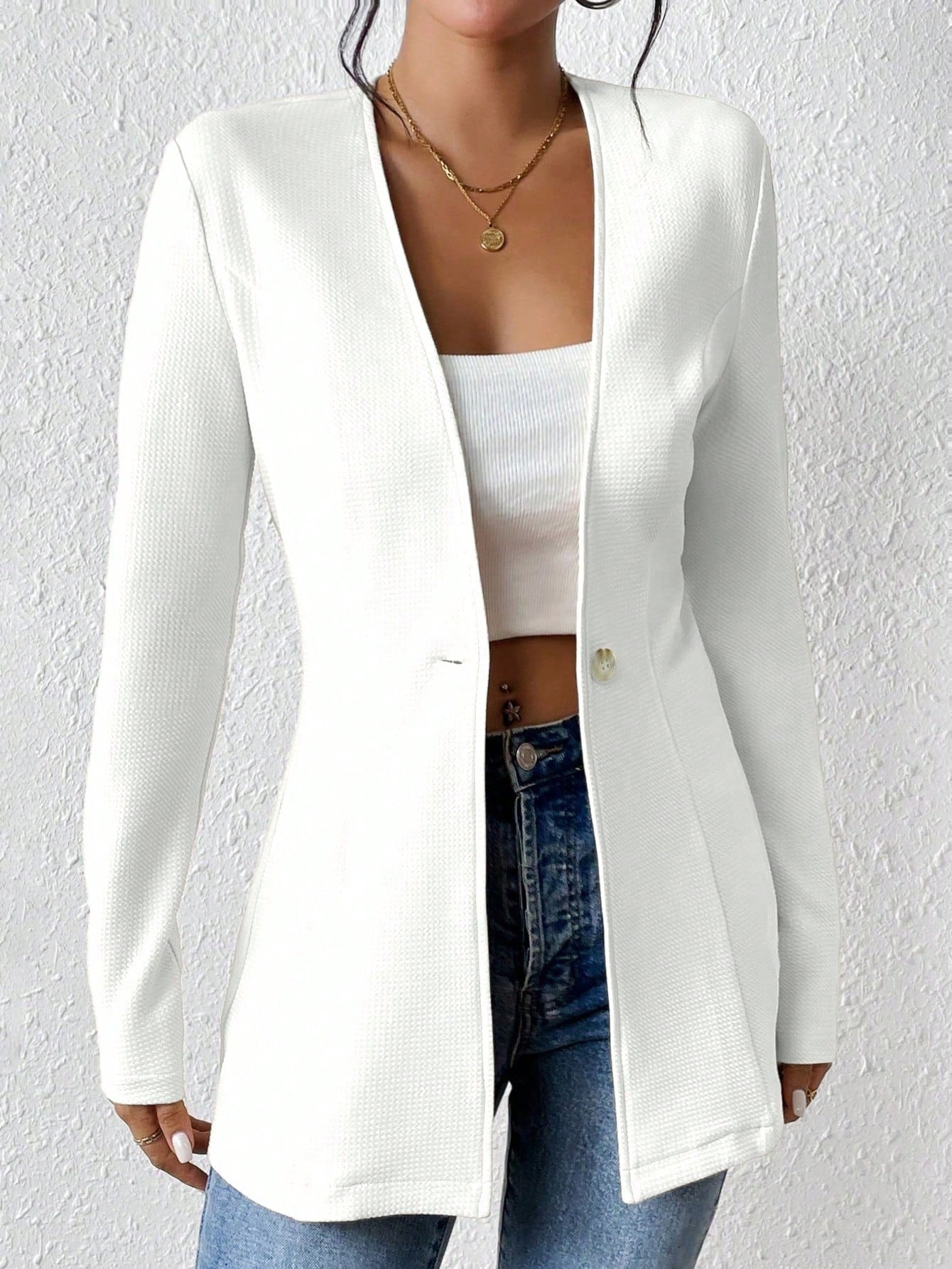 Damen elegante Blazerjacke mit asymmetrischem Schnitt Stalluxe