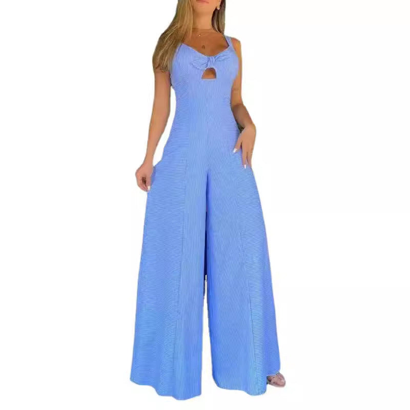 Damen Luftiger Jumpsuit mit schickem Schlitz und Stilvollen Träger Stalluxe