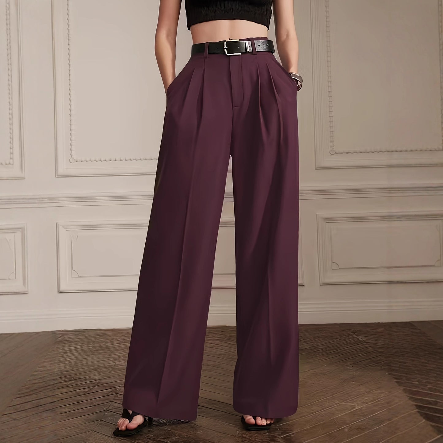 Damen elegante hochtaillierte Hosen Stalluxe