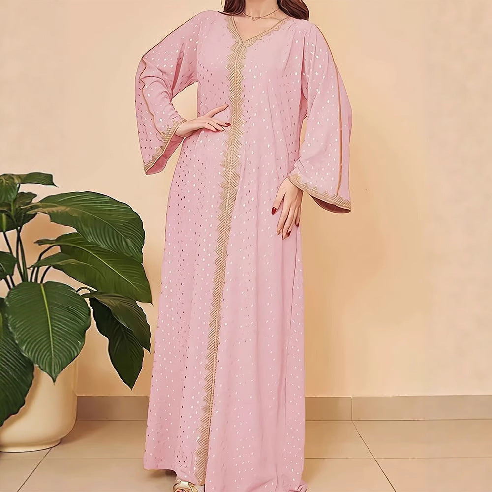 Damen Kaftankleid mit elegantem Stickdesign und weitem Schnitt Stalluxe