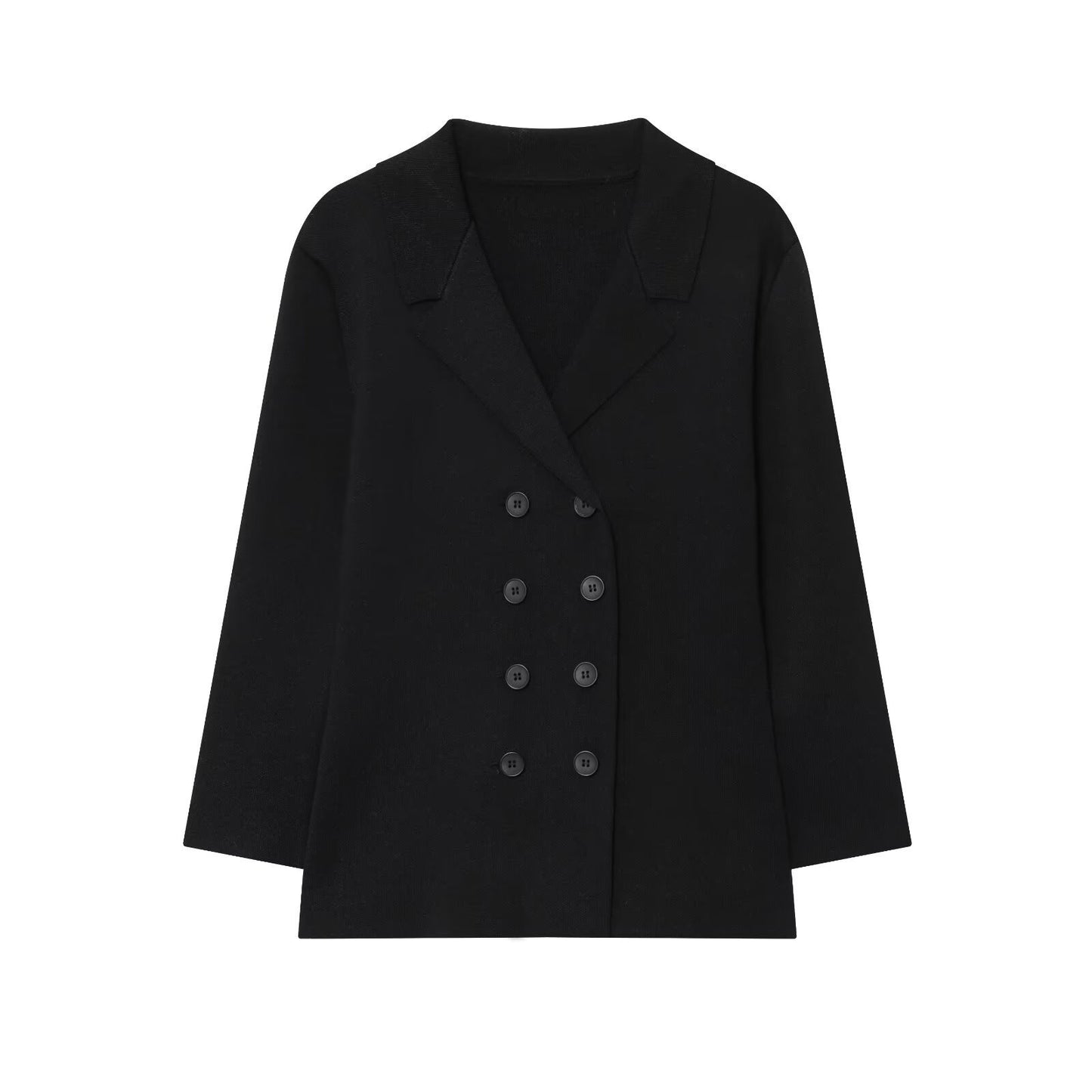 Damen modische Doppelknopf-Jacke mit elegantem Schnitt und breitem Revers Stalluxe