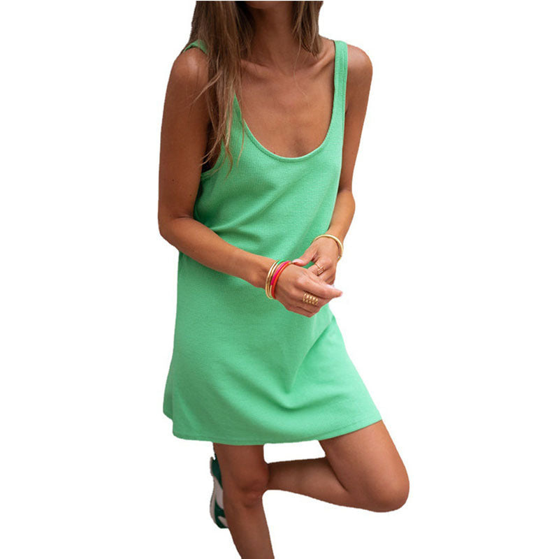 Damen Sommerliches Freizeitkleid mit tiefem Ausschnitt und leichtem Stoff Stalluxe
