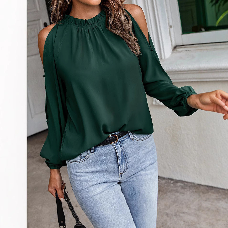 Women's Cold-Shoulder Blouse Stalluxe