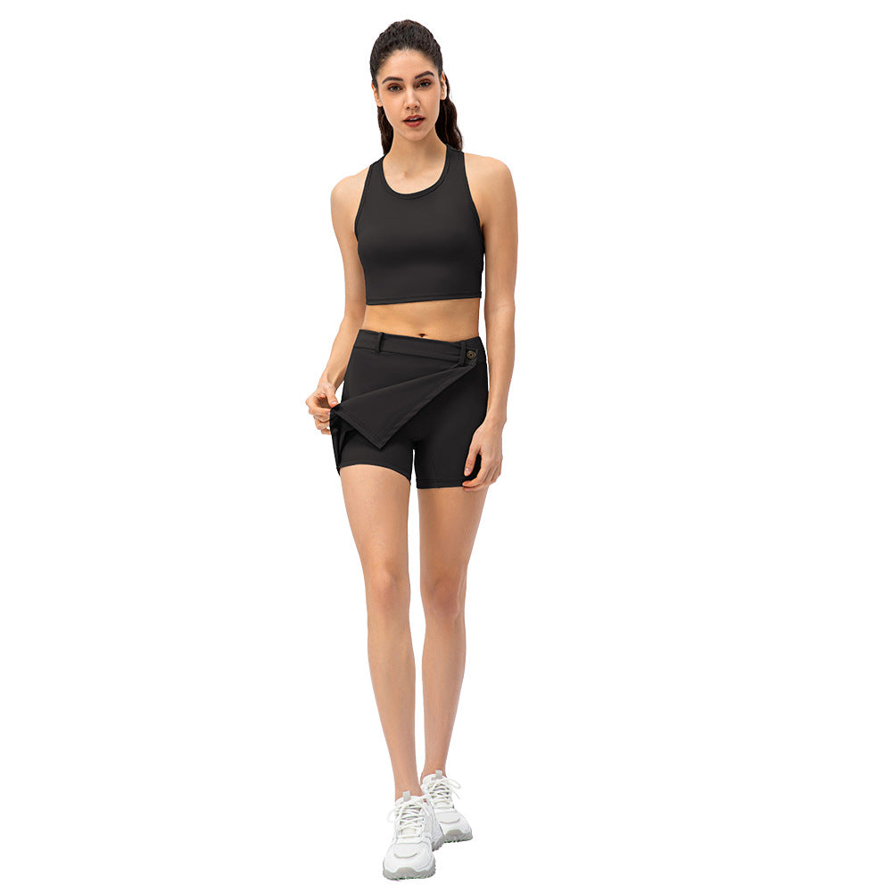 Damen Sportlicher Skort mit praktischen Seitentaschen und modischem Wickeldesign Stalluxe
