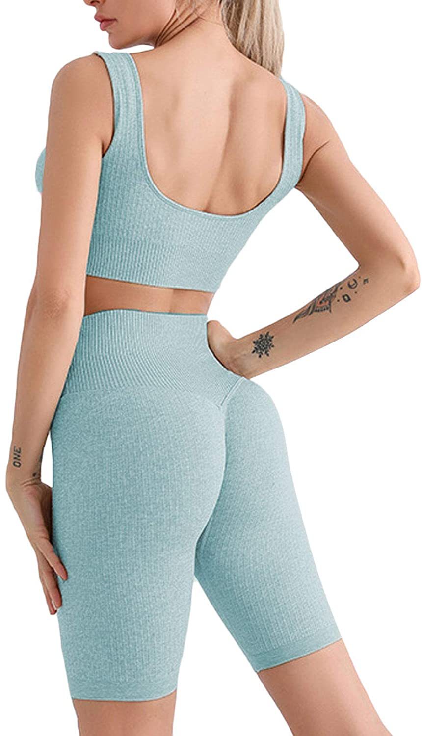 Damen Sportliches Wellness-Set mit Crop Top und Radlerhose Stalluxe