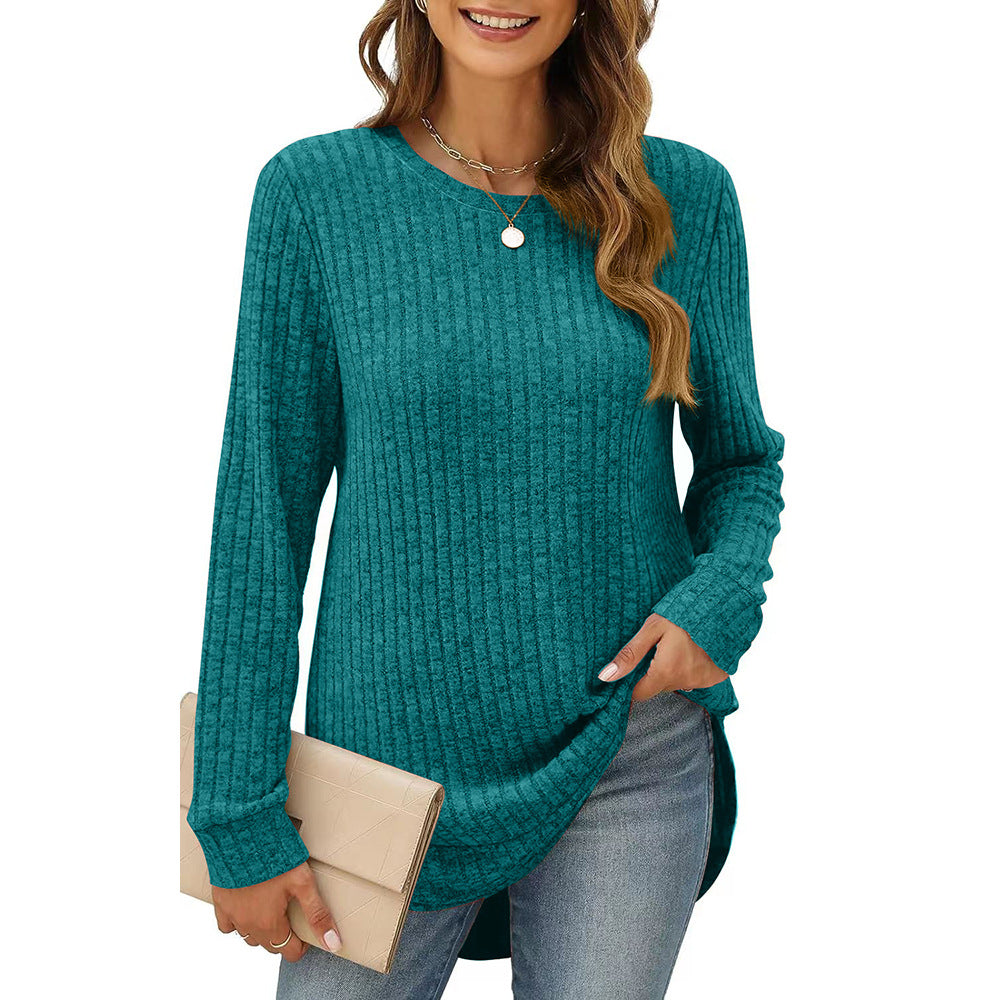 Damen lässiges Langarmshirt aus Strukturstrick Stalluxe