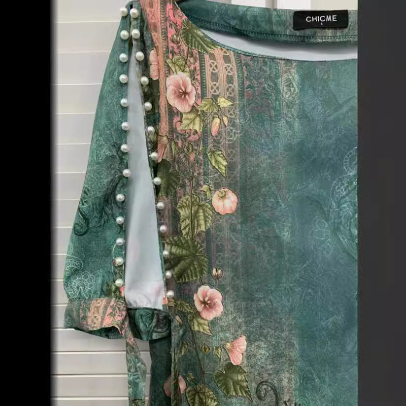 Damen Sommerkleid mit floralen Motiven und schulterfreiem Design Stalluxe