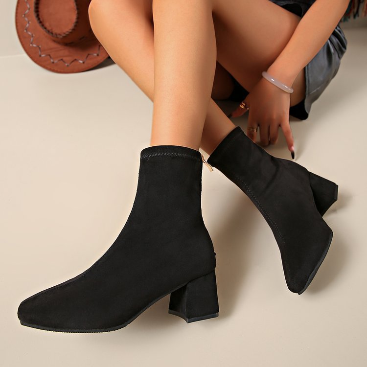 Damen Komfortable Blockabsatz-Stiefeletten aus weichem Wildleder Stalluxe