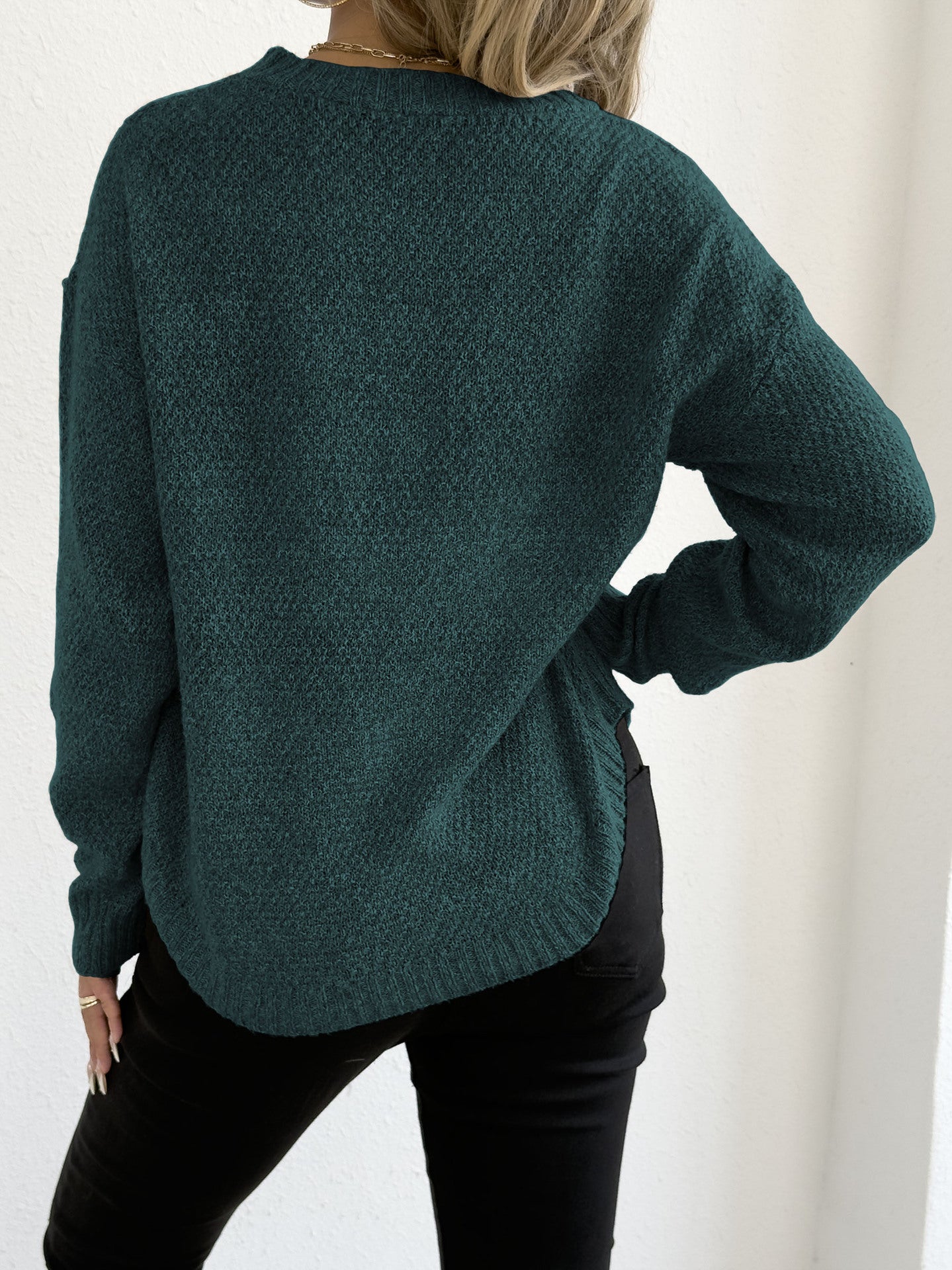 Damen lässiger Strickpullover mit hochwertigem Strukturmuster Stalluxe