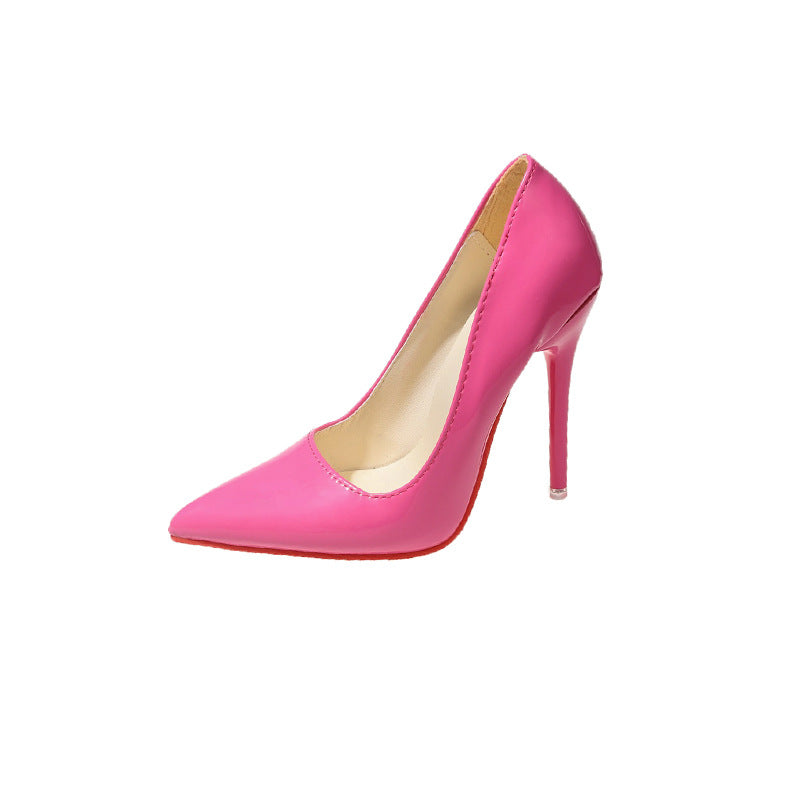 Damen Klassische High Heels mit spitz zulaufendem Design und hochglänzender Oberfläche Stalluxe