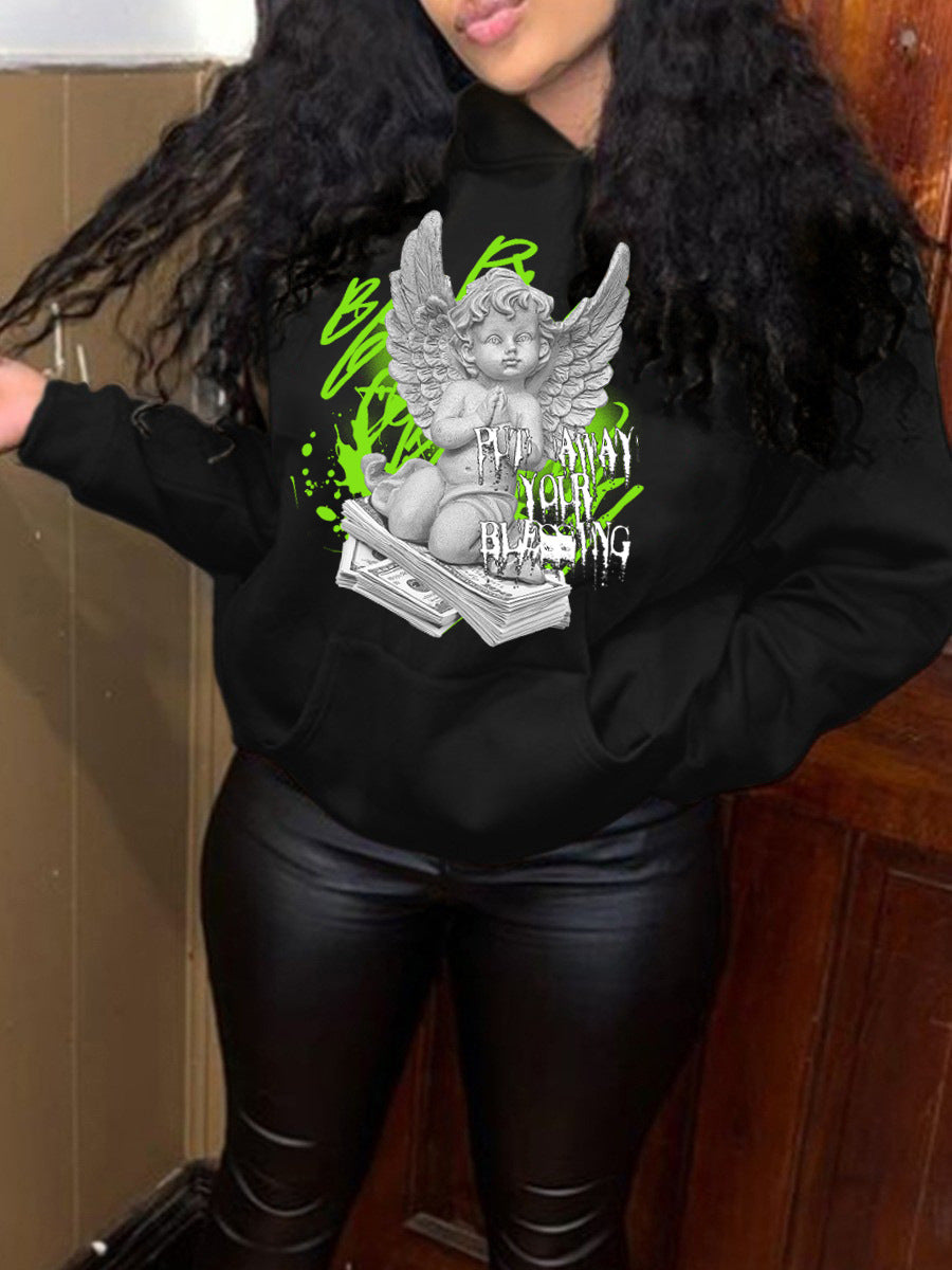 Damen Hoodie mit künstlerischem Engel-Design Stalluxe