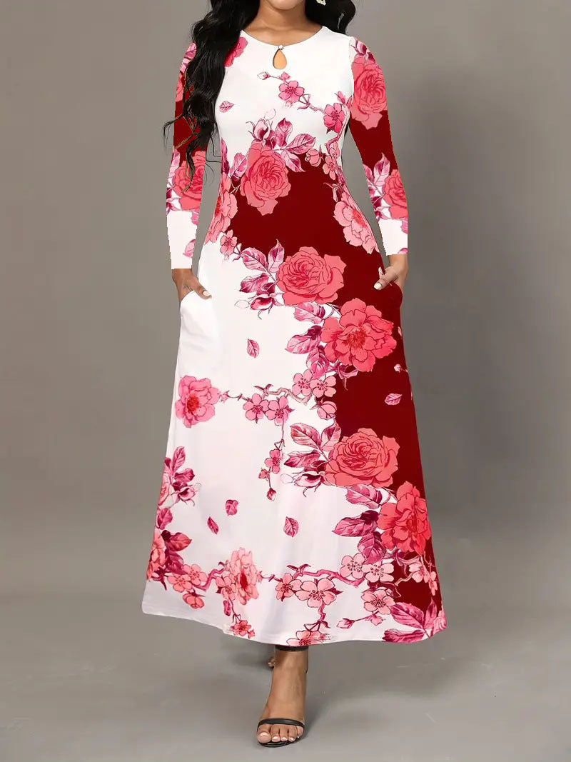 Women's Floral Print Maxi Dress Stalluxe