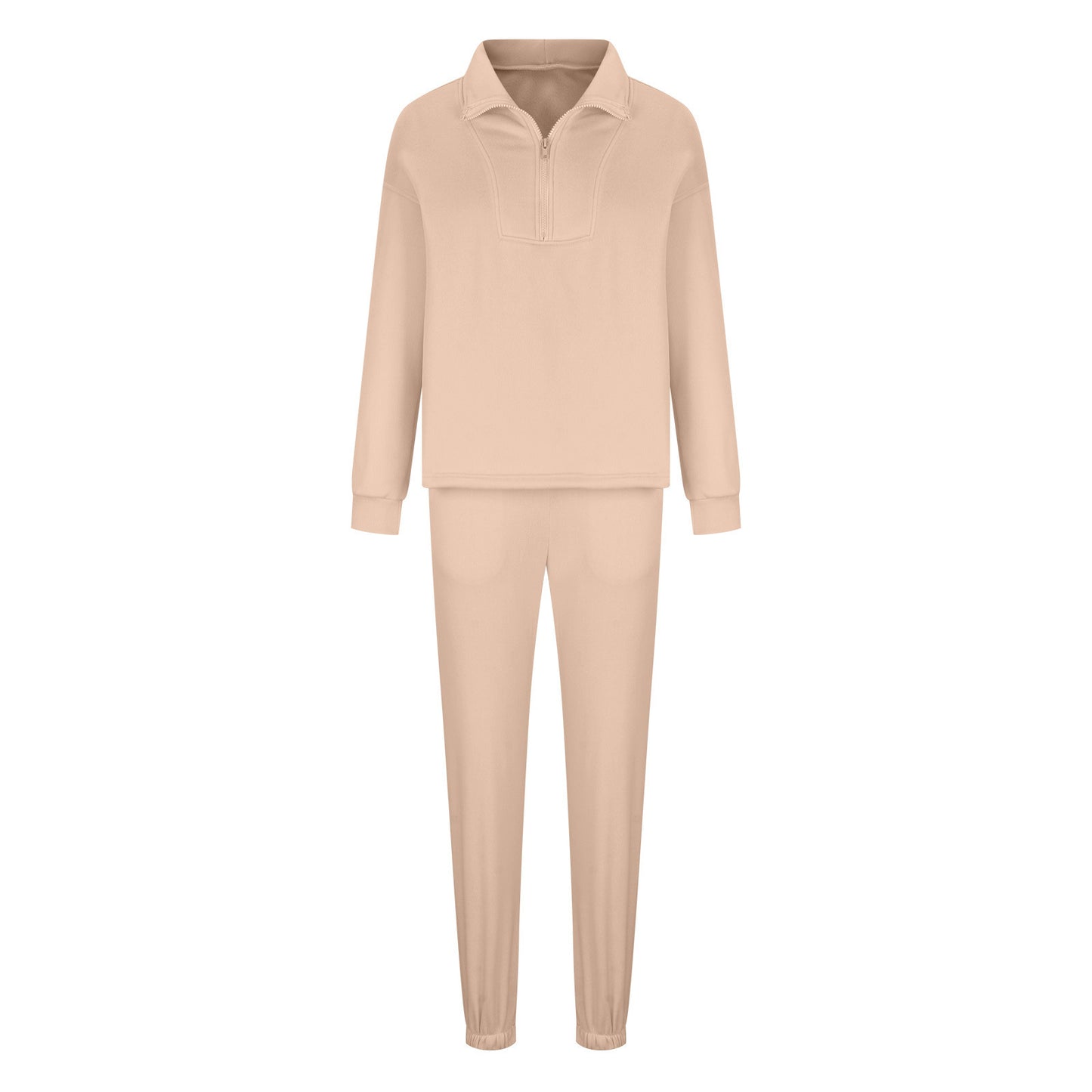 Damen Fleece-Pullover mit hohem Kragen und bequemer Hose Stalluxe