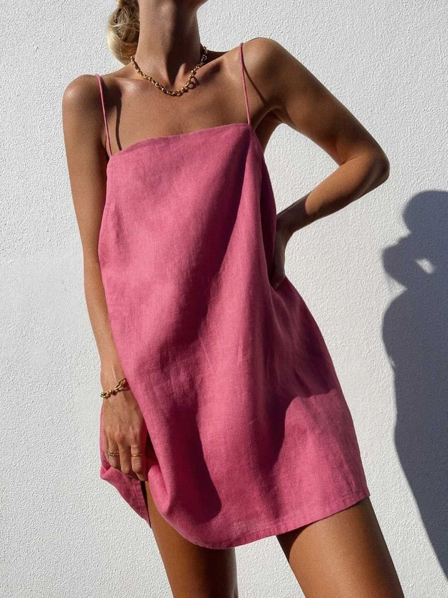Damen lässiges Trägerkleid aus leichtem Material Stalluxe