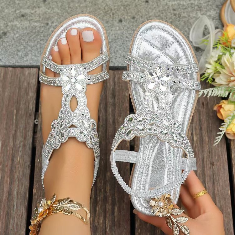 Damen Bunte Sandalen mit verzierten Riemen Stalluxe