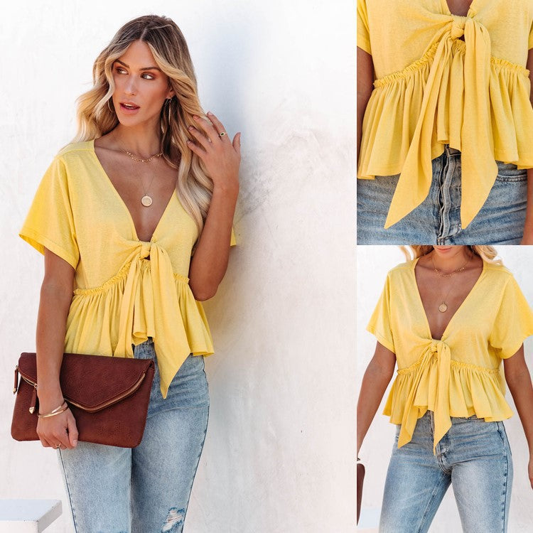Damen Bluse mit lässigem Schnitt und Raffungen Stalluxe