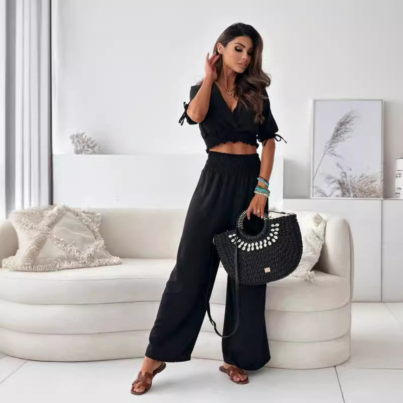 Damen luftiger Cropped-Top mit elastischem Bund und trendigem Design Stalluxe