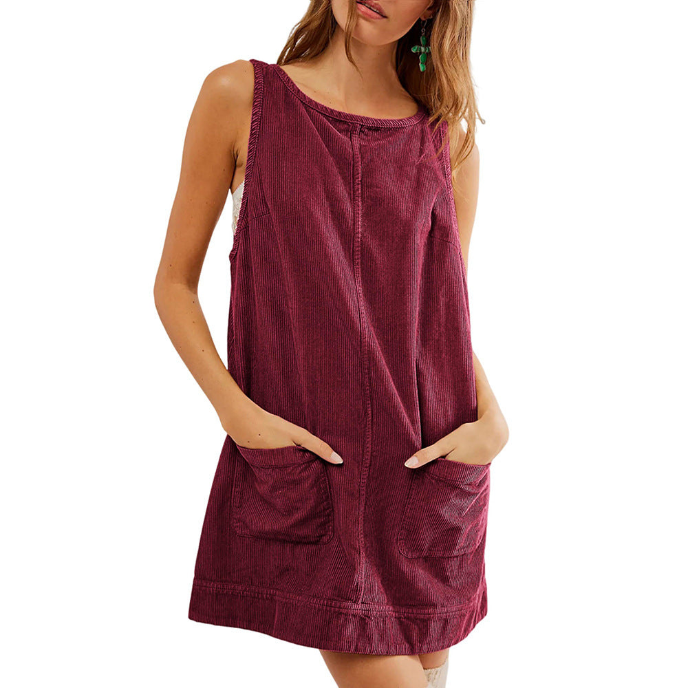Damen Leichte Cordkleid Stalluxe
