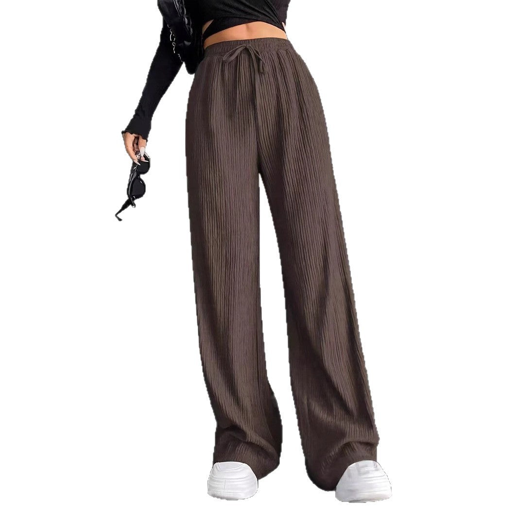 Damen weite Pünktchenhose mit elastischem Bund und schickem Plissée Stalluxe