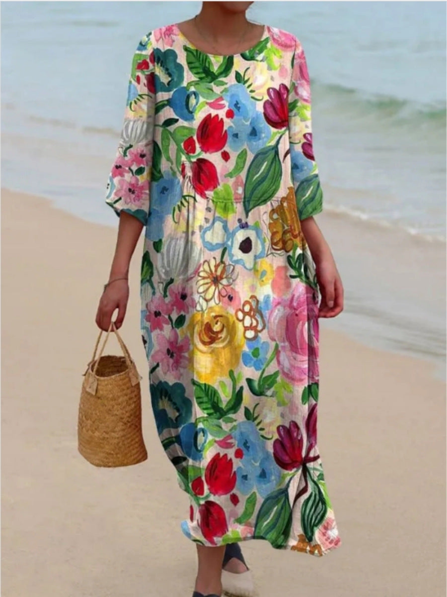 Damen Maxikleid mit floralem Design und lässigem Schnitt Stalluxe