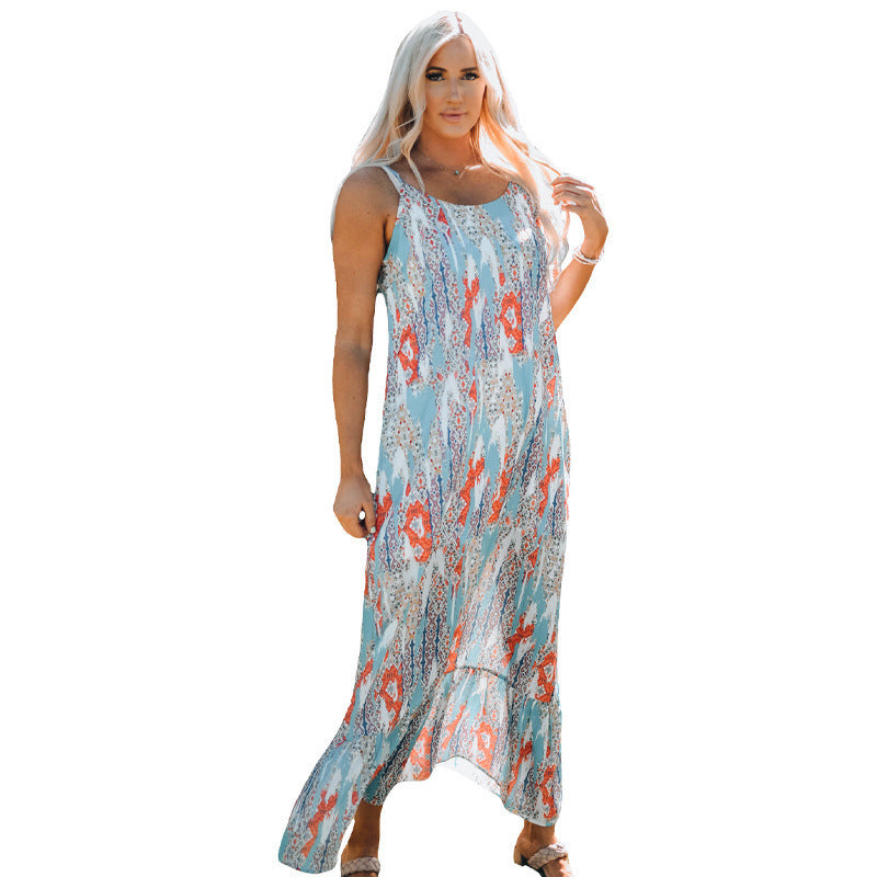 Damen Maxikleid mit blumenverziertem Design und schwingendem Schnitt Stalluxe