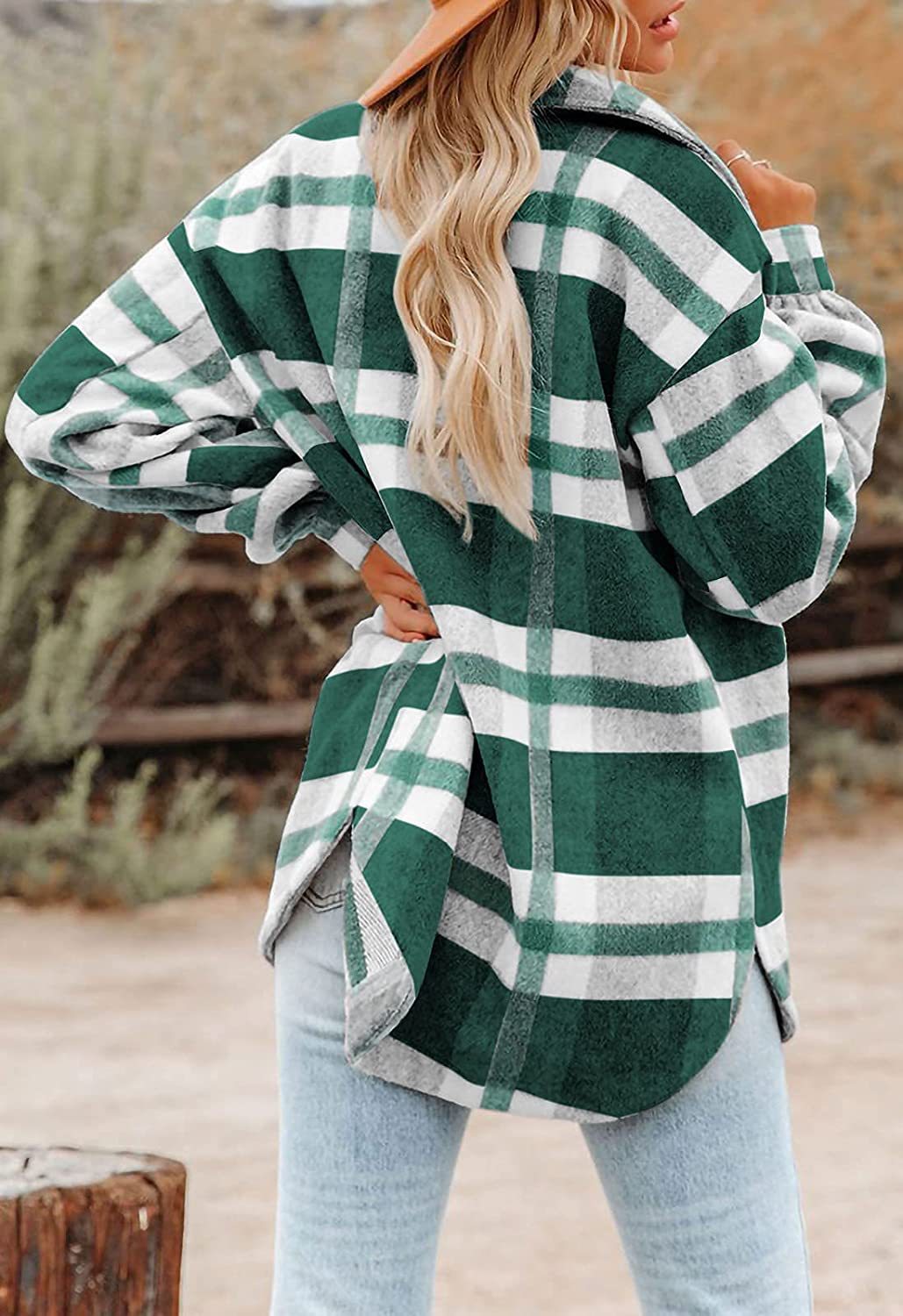 Damen Flanell-Hemdjacke im Karomuster Stalluxe