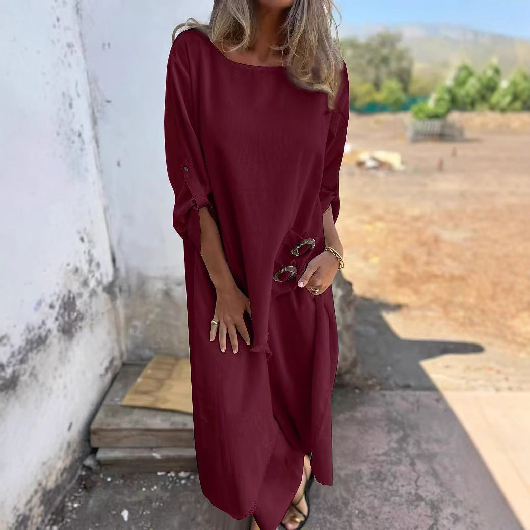 Women's Relaxed Fit Midi Dress Stalluxe