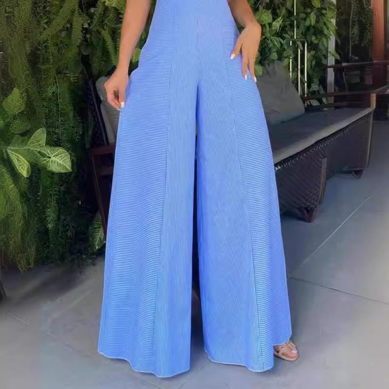 Damen Luftiger Jumpsuit mit schickem Schlitz und Stilvollen Träger Stalluxe