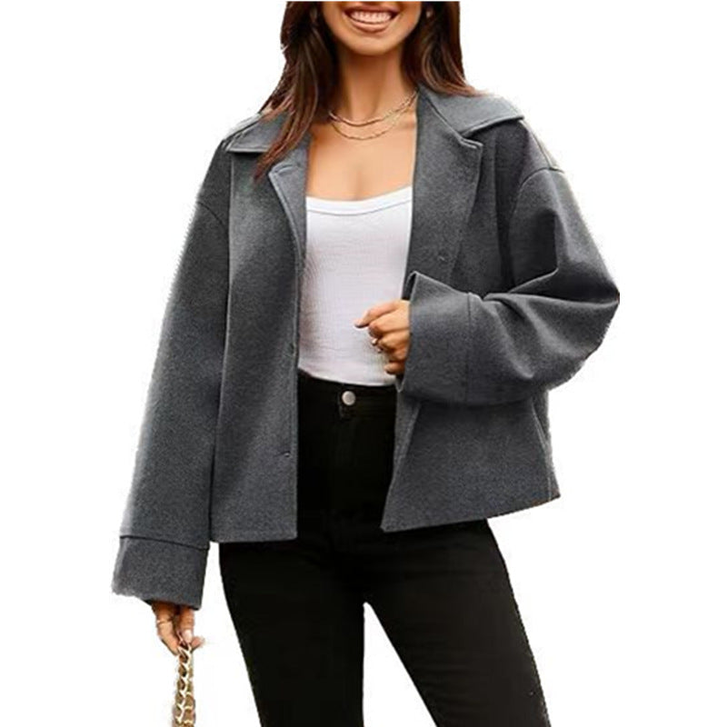 Damen Elegante Oversized-Jacke mit weich strukturiertem Stoff und lässigem Schnitt Stalluxe