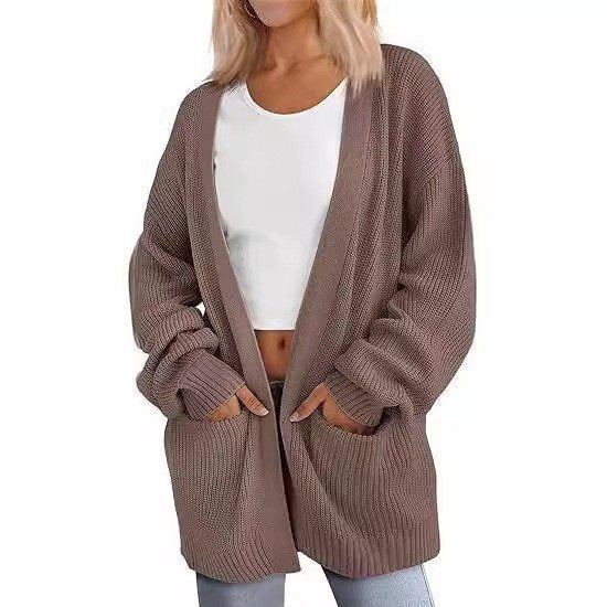 Damen Lässiger Strickcardigan mit oversized Schnitt und praktischen Taschen Stalluxe