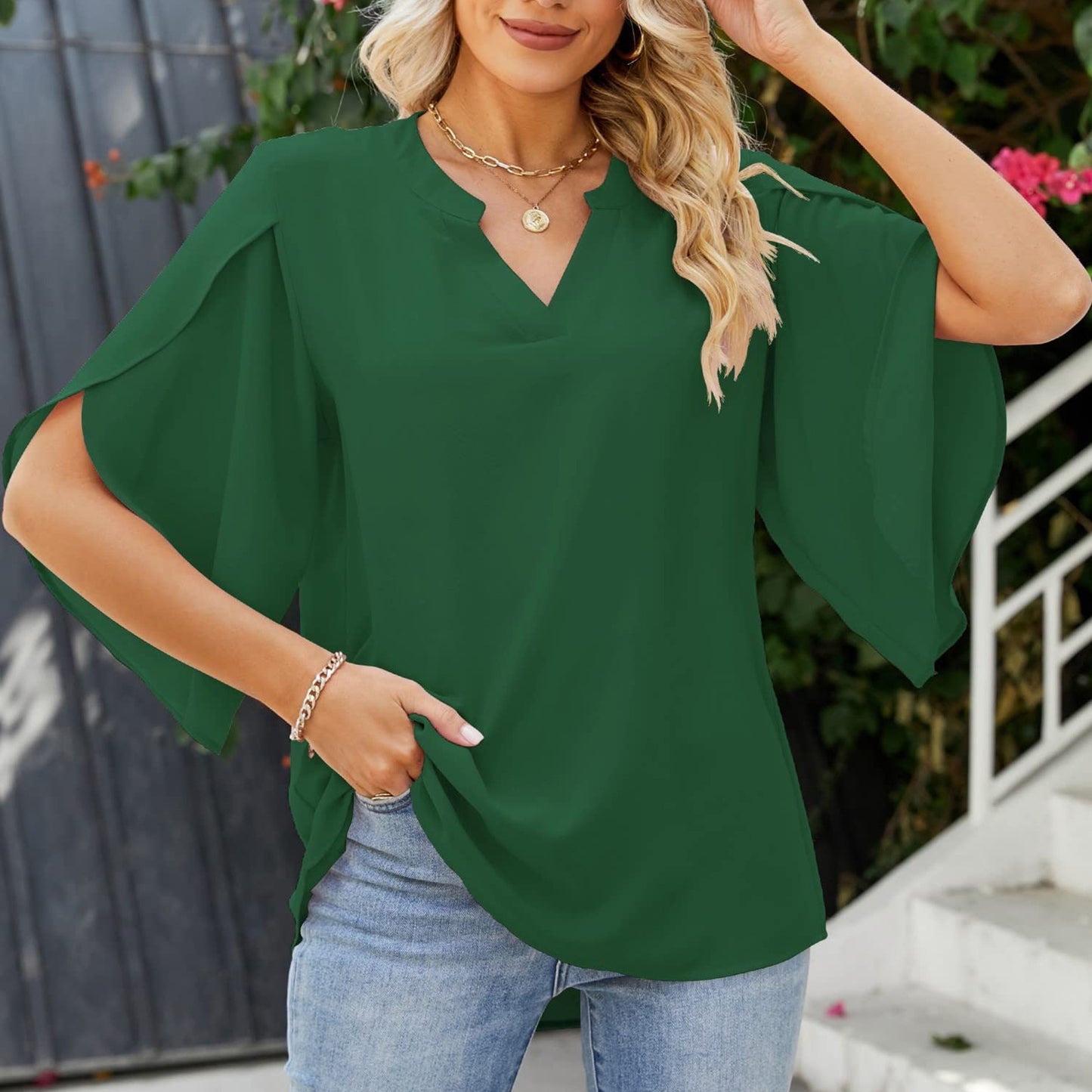 Women's Elegant Flowy Blouse Stalluxe
