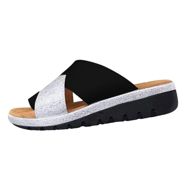 Damen modische Slippers mit glitzernden Akzenten und rutschfester Sohle Stalluxe