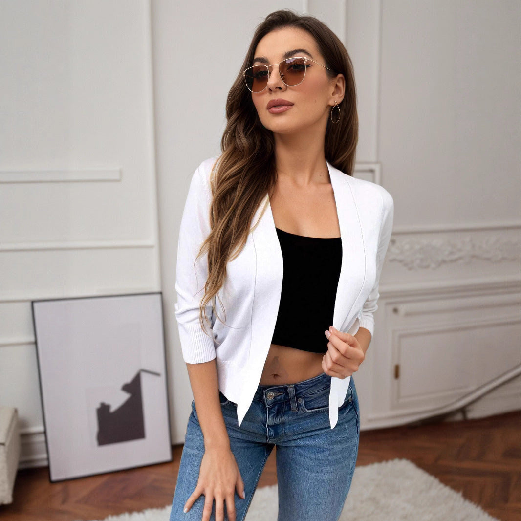 Damen modische Strickjacke mit figurschmeichelndem Schnitt und eleganter Öffnung Stalluxe