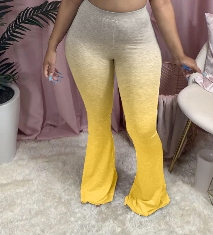 Damen Sportliche Flared Leggings mit Farbverlauf Stalluxe