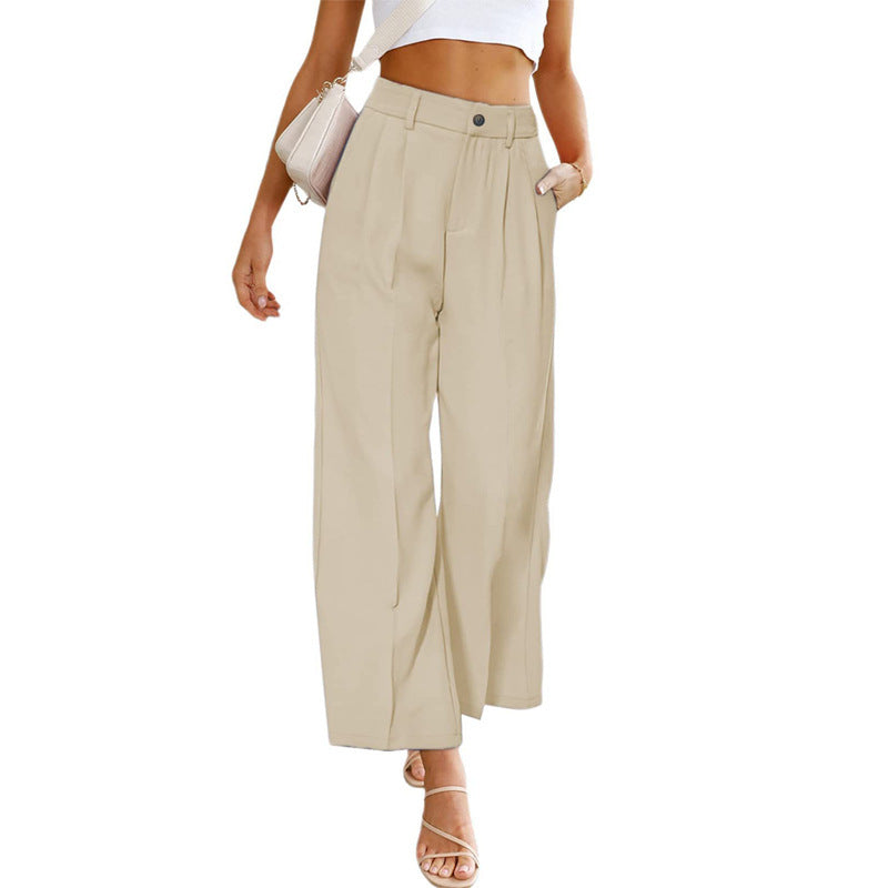 Damen Weit geschnittene Hochbund-Hose mit Faltenwurf Stalluxe