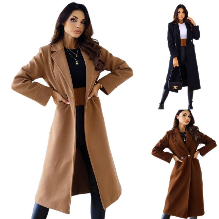 Damen Übergangsmantel mit klassischem Schnitt und tiefen Taschen Stalluxe