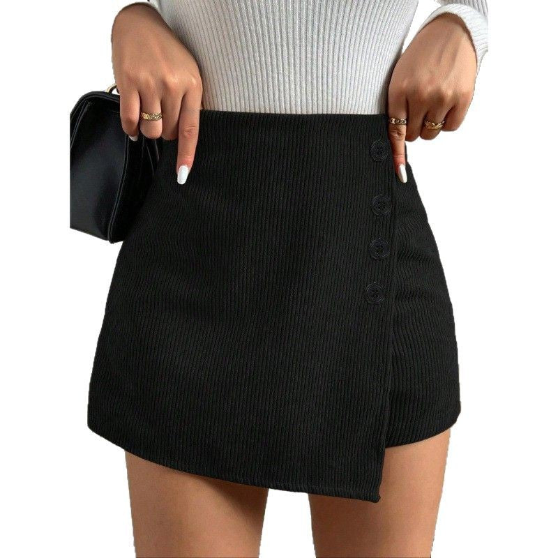 Damen Minirock mit Knopfdetails Stalluxe