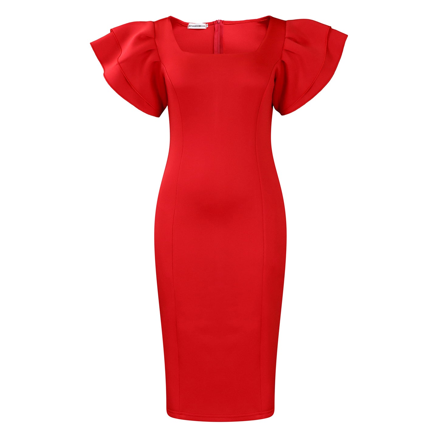 Damen Elegantes Kleid mit voluminösen Ärmeln Stalluxe