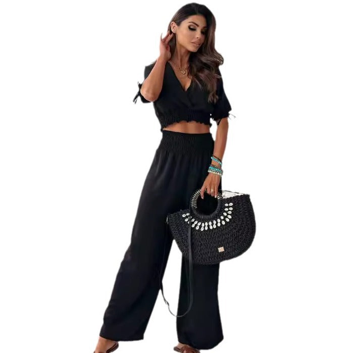 Damen luftiger Cropped-Top mit elastischem Bund und trendigem Design Stalluxe