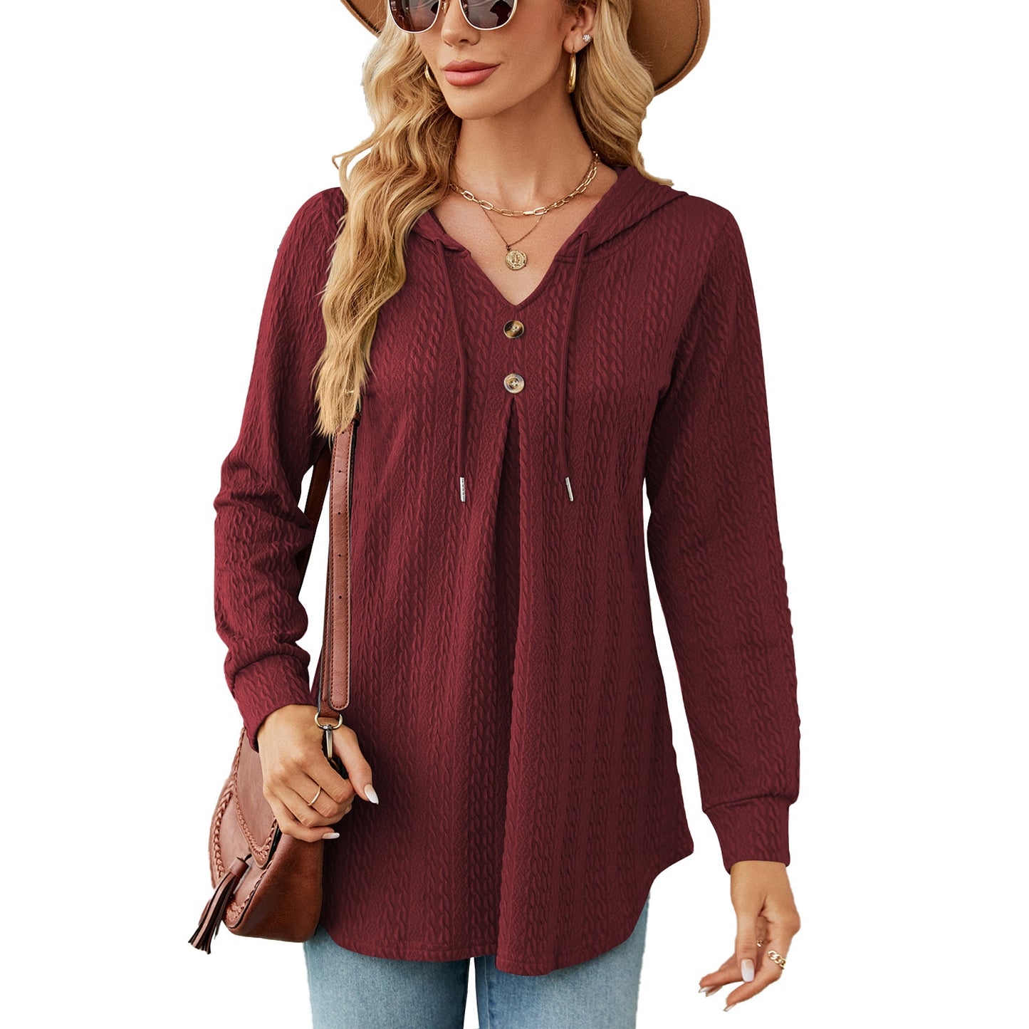 Damen Langarm Hoodie mit strukturiertem Design Stalluxe