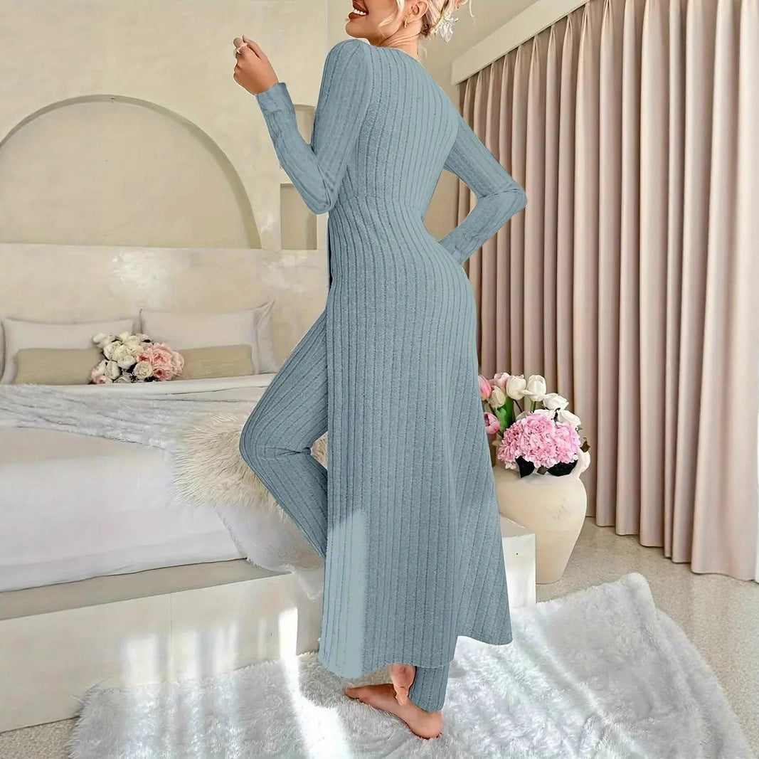 Damen Elegantes Maxijumpsuit mit hochsensibler Struktur und seitlichen Schlitzen Stalluxe