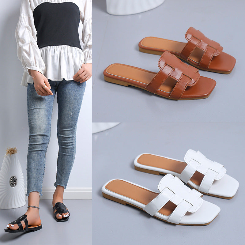 Damen elegante und modische Slip-On Sandalen mit breiten Riemen Stalluxe