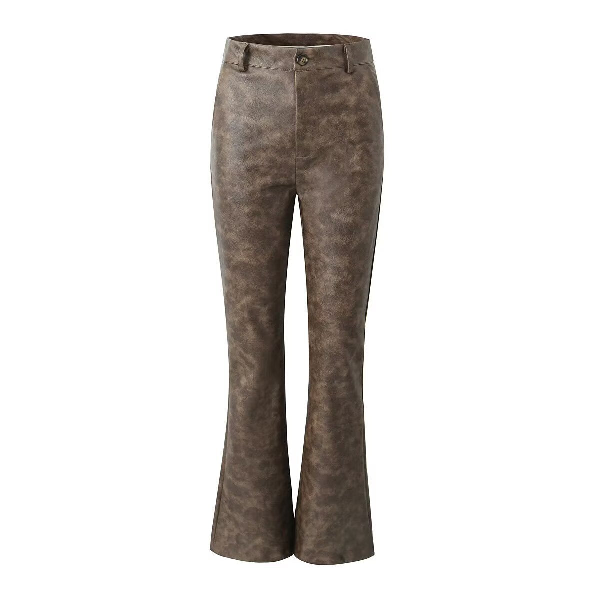 Damen Flared Kunstlederhose mit eleganter Passform und hohem Bund Stalluxe