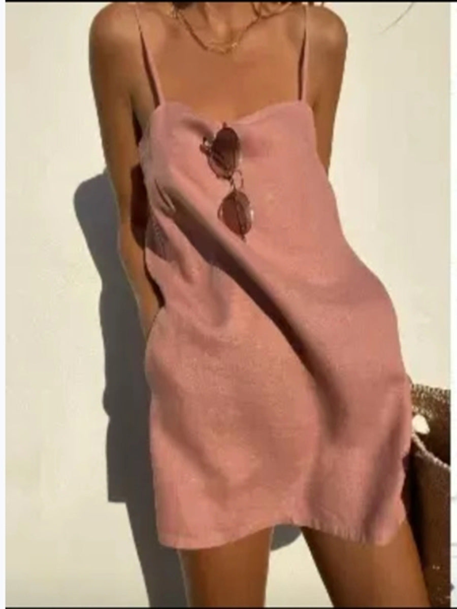 Damen lässiges Trägerkleid aus leichtem Material Stalluxe