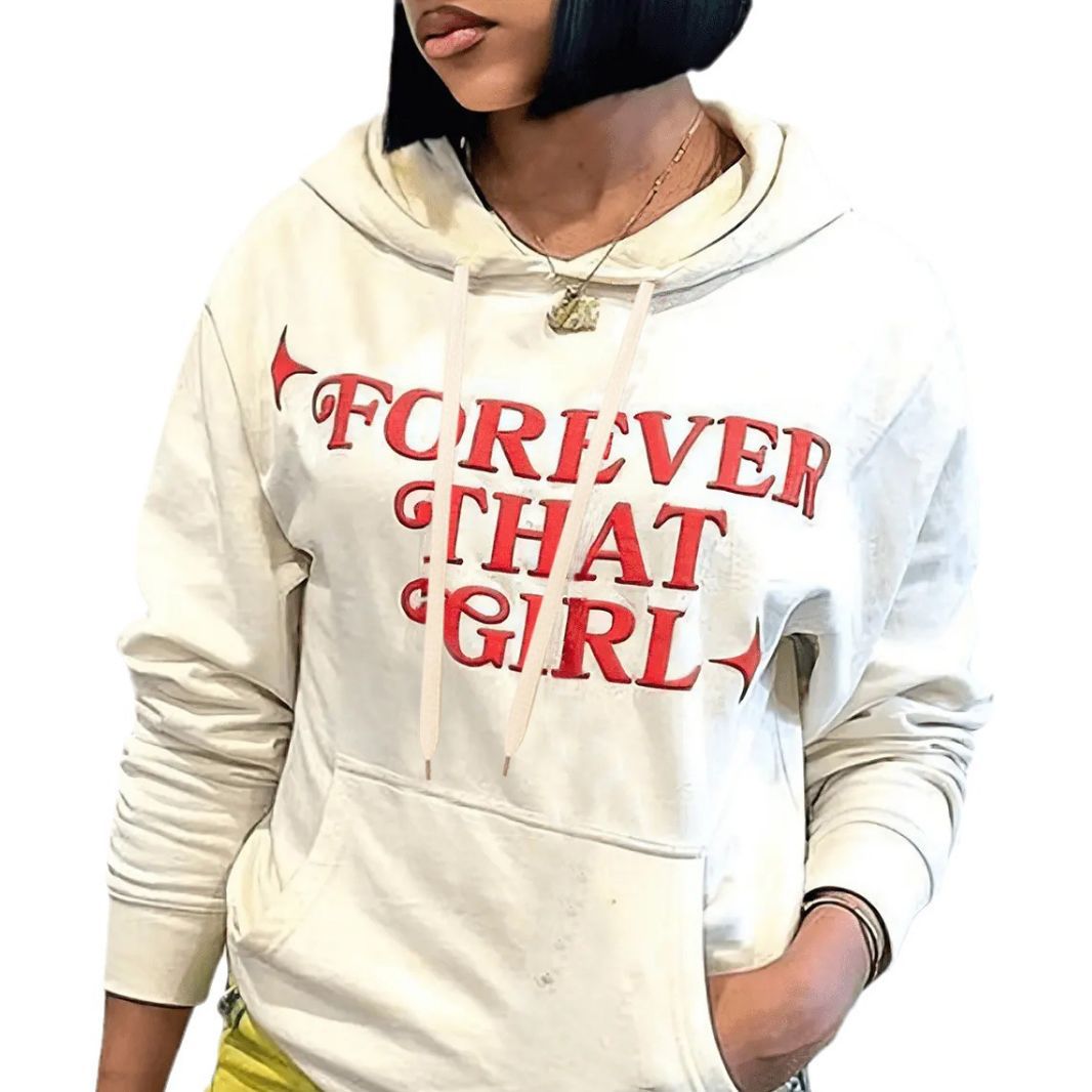 Damen lässiger Kapuzenpullover mit inspirierendem Schriftzug Stalluxe