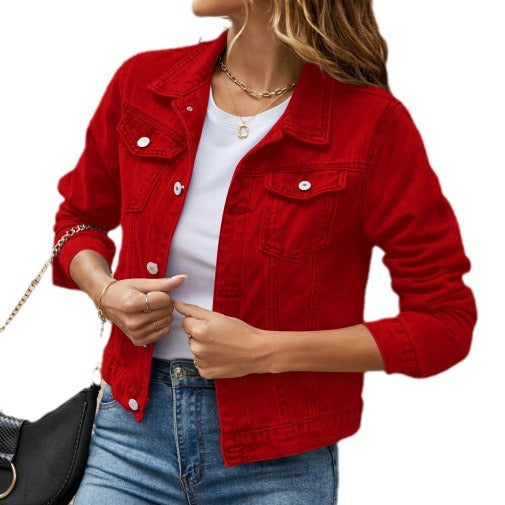 Damen klassische Denim-Jacke im Schneidertailoring-Stil Stalluxe