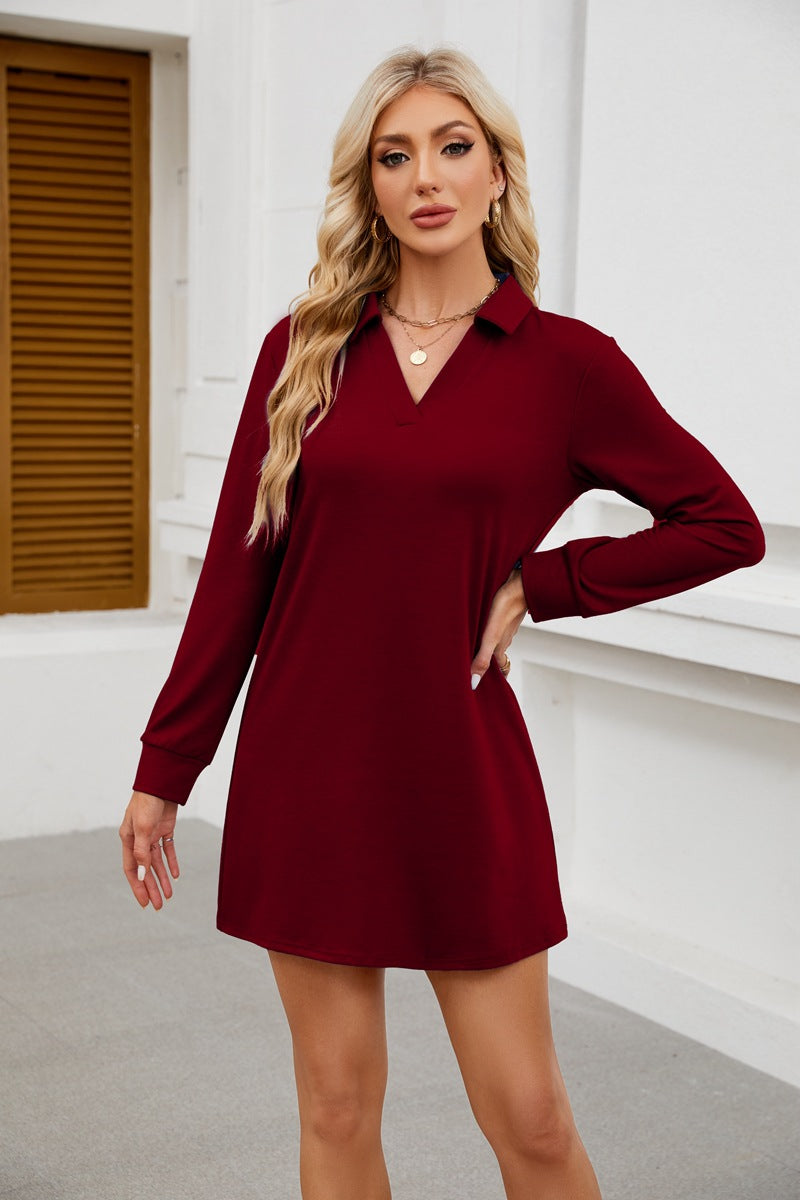 Damen Casual Kleid mit elegantem V-Ausschnitt Stalluxe