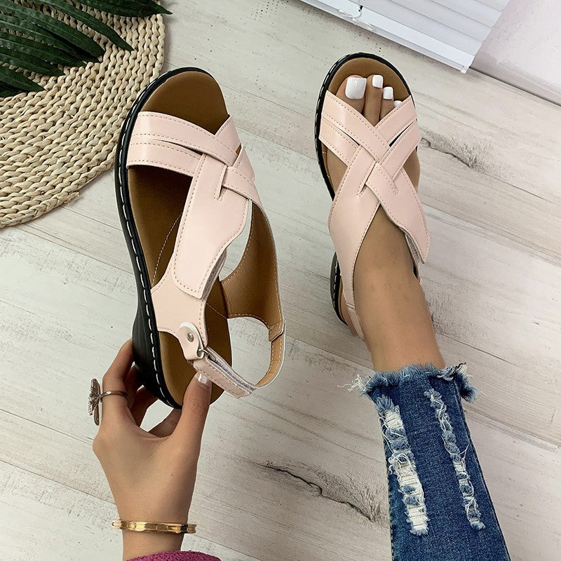 Damen Komfortable Riemchen-Sandalen mit anatomischem Fußbett Stalluxe